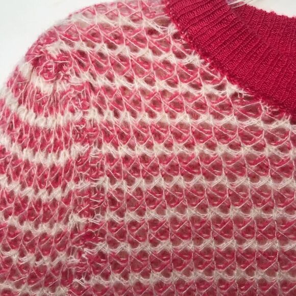 Wayf Striped Sweater Pink White Size Medium - Picture 5 of 10